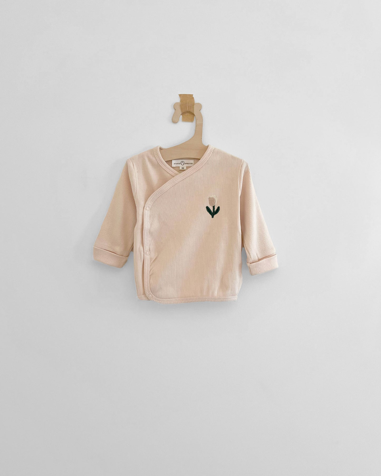 Wrap T-shirt Rib Crème