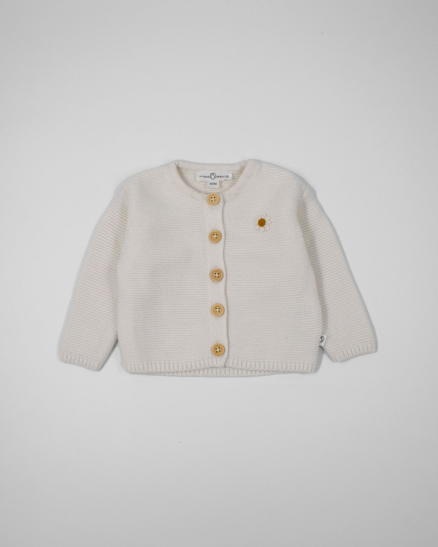 Vestje off-white met madeliefje