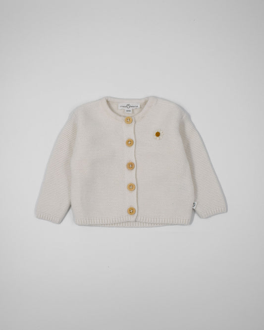 Vestje off-white met madeliefje