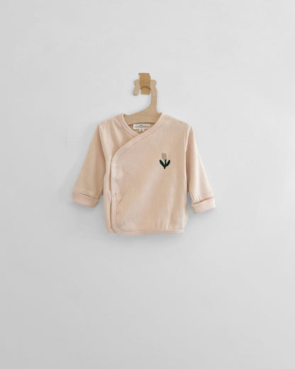 Wrap T-shirt Rib Crème