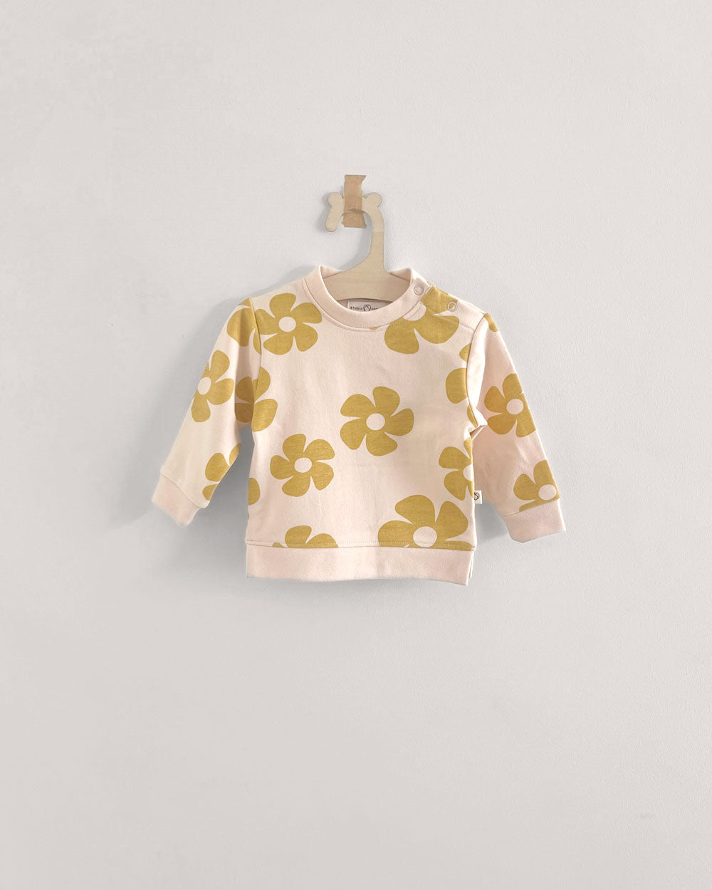 Sweater bloem oker