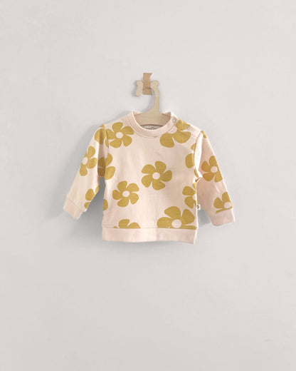 Sweater bloem oker