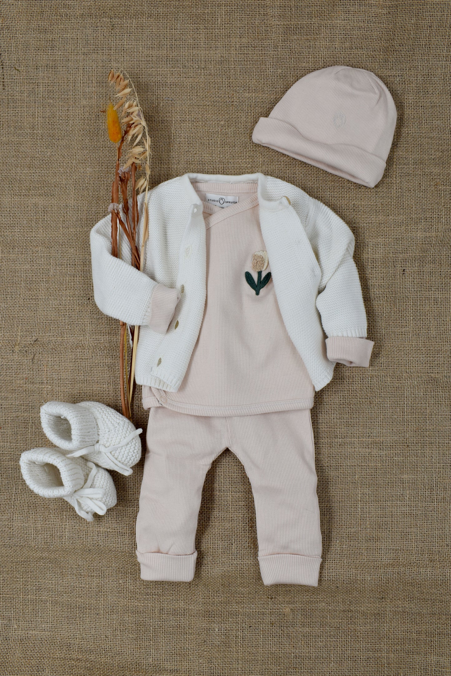 Wrap T-shirt Rib Crème
