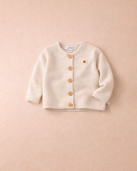 Vestje off-white met madeliefje